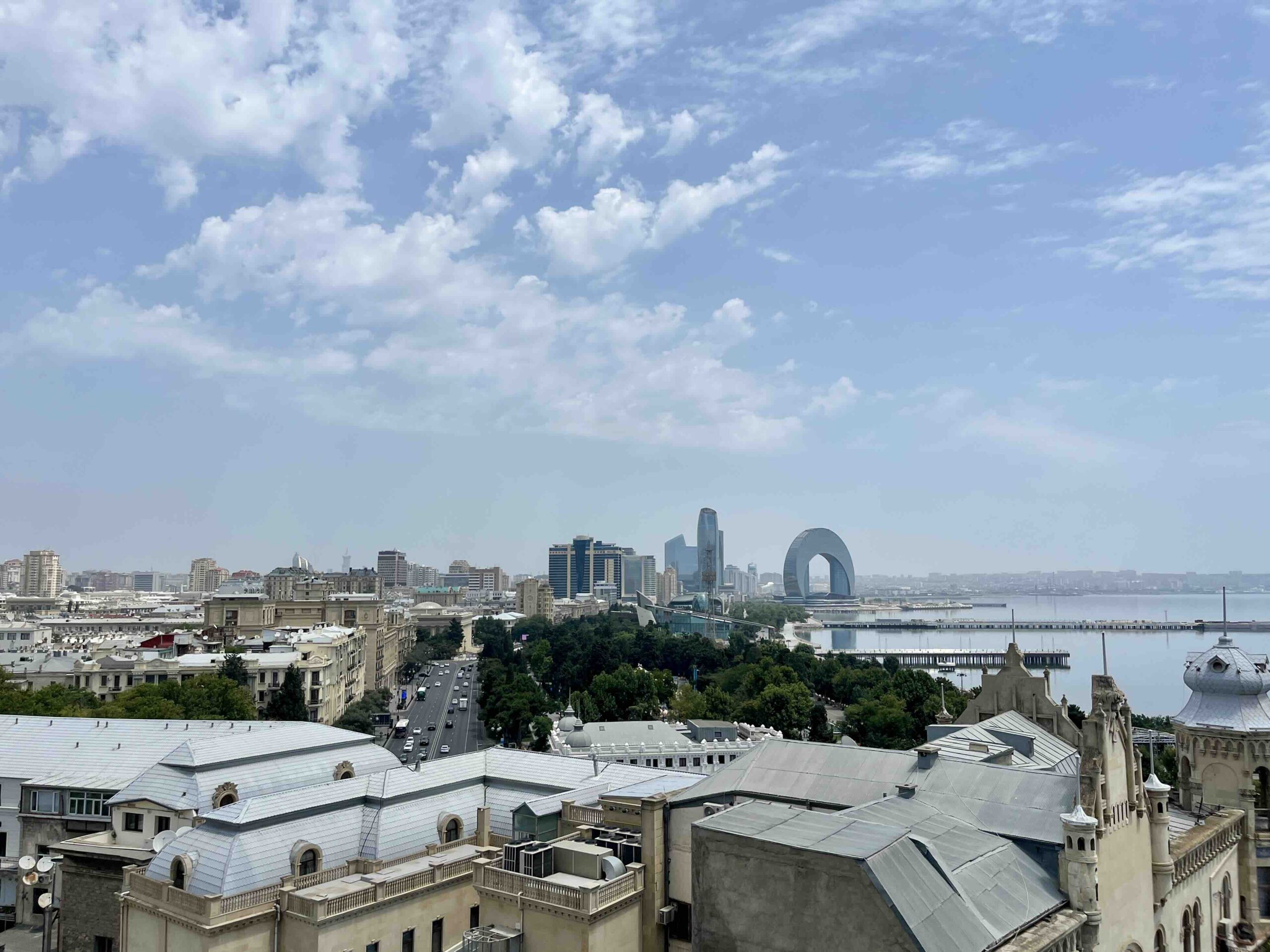 View from Maiden Tower over the city of Baku