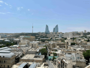View from Maiden Tower over the city of Baku