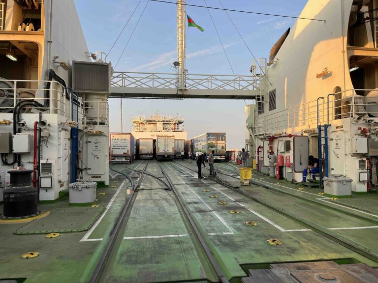 View on the Truck deck of the Caspian Sea Ferry