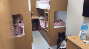Cabin with 2 bunk beds on the Caspian Sea ferry