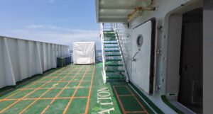 Weather deck on the Caspian Sea Ferry